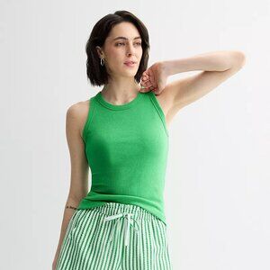 Women's Sonoma Goods For Life High Neck Layering Tank Top Emerald Green